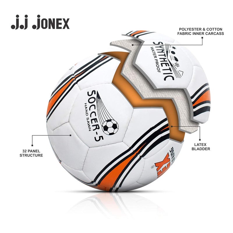 Jonex JJ Jonex Field King Football Size 5, White - Image 4